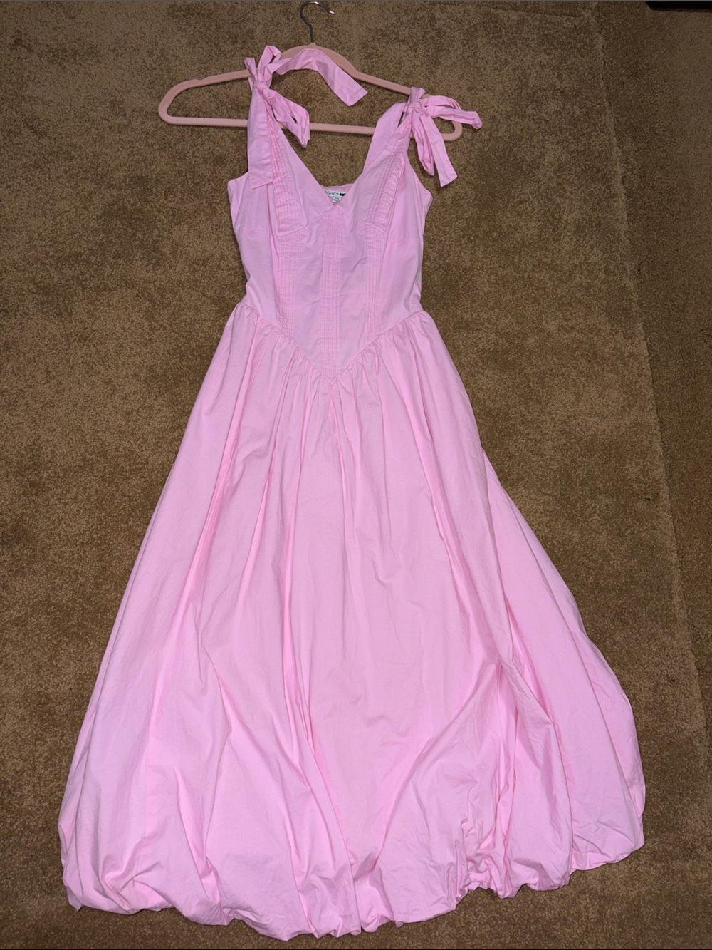 Fashion Nova Pink Midi Dress with Tie Straps